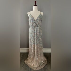 Adrianna Papell Multicolor Sequin Gown